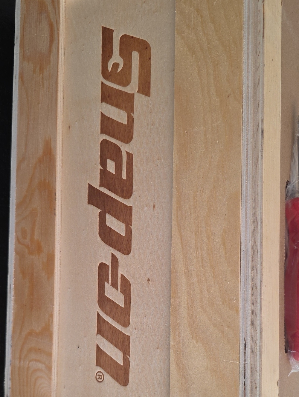 Snap Laser-Etched Wood Box in Light Brown